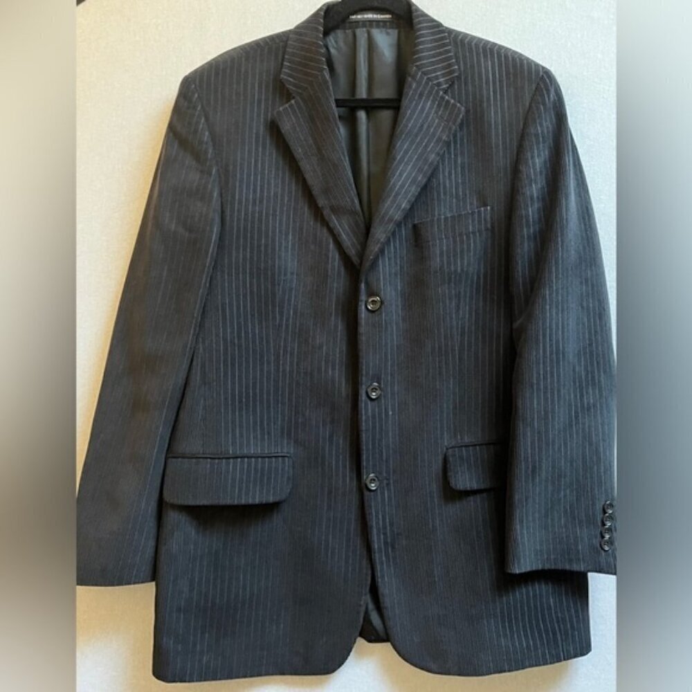 Jones New York Corduroy Ribbed Striped Pinstripe Sports Blazer L